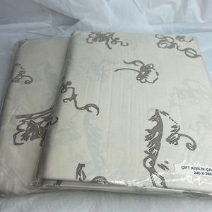 2 double flat sheet cream and brown new in package 240cmX260cm/94.50X 102